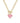 KEDNRA SCOTT Ari Heart Gold Enamel Frame Link and Chain Necklace in Pink Iridescent Glitter Glass