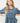 Aaron & Amber Denim Front Bow Tie Peplum Blouse